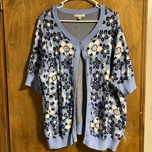 Woman Within Floral Sweater Cardigan - Size 2X